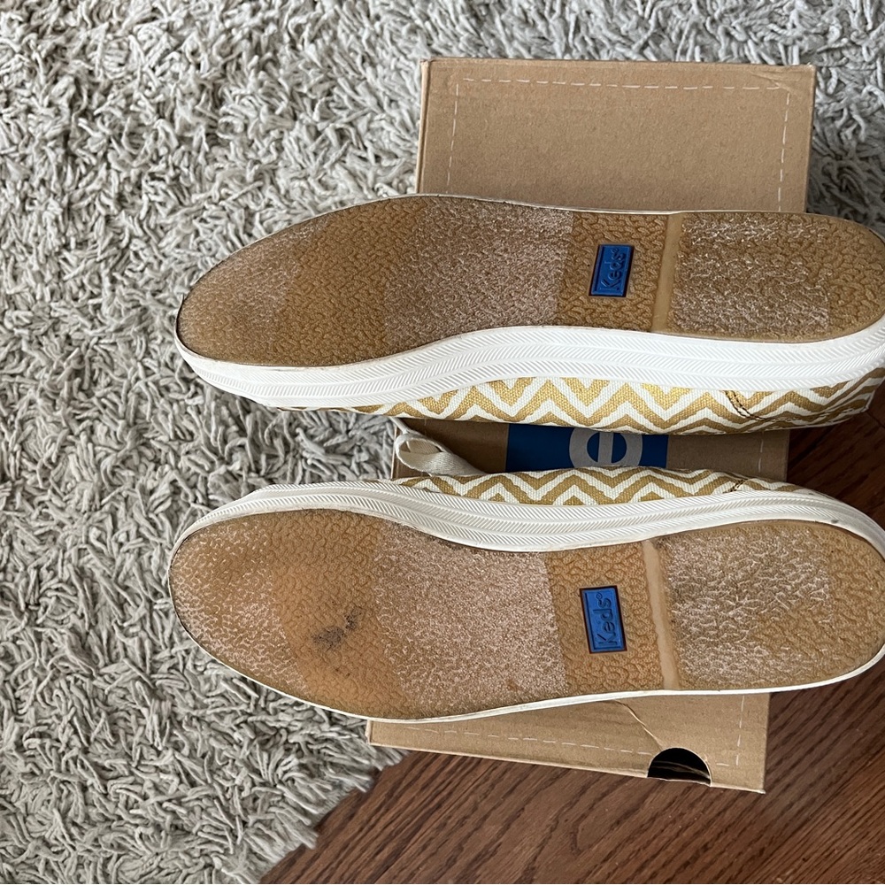 Keds Rally Zig Zag Gold sneakers 9M - Picture 6 of 6
